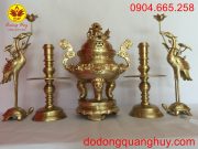 Bộ ngũ sự bằng đồng cát tút cao 55cm