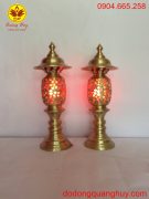 Đôi đèn thờ bằng đồng cát tút