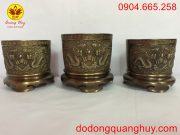 Bát hương bằng đồng màu hun xanh giả cổ