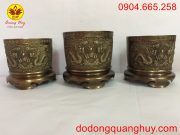 Bát hương bằng đồng màu hun xanh giả cổ