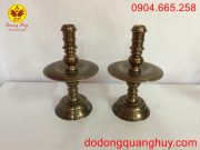 chân nến thờ bằng đồng hun xanh giả cổ