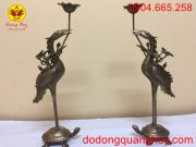 hạc thờ bằng đồng hun xanh giả cổ