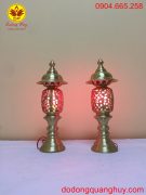Đôi đèn thờ bằng đồng cát tút