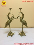Hạc thờ bằng đồng vàng cao 50