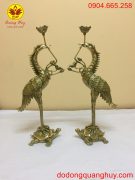 Hạc thờ bằng đồng vàng cao 50