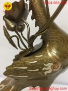 Hạc đồng khảm tam khí cao 50cm
