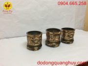 Bát hương bằng đồng đỏ cạo màu