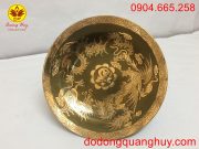 Mâm bồng bằng đồng đỏ cạo màu đường 25cm