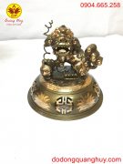 Đỉnh đồng đỏ cạo màu 60cm hoa văn sắc nét và tinh xảo