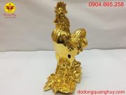 Tượng gà bằng đồng mạ vàng 24k