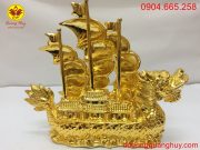 Thuyền buồm bằng đồng mạ vàng 24k