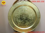 Mâm đồng chữ phúc chạm thủ công