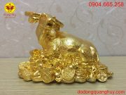 Trâu đồng mạ vàng 24k