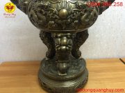 Chân đỉnh đồng vàng mao rồng cao 1m27