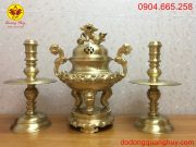 Bộ tam sự bằng đồng cát tút cao 45cm