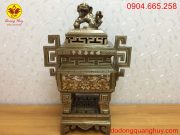 Đỉnh thờ vuông khảm tam khí cao 60cm