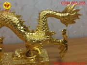 Đầu Rồng đồng phong thủy mạ vàng 24k