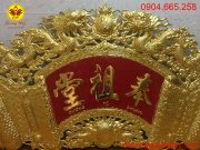 Cuốn thư câu đối bằng đồng dát vàng 9999 hoa văn sắc nét và tinh xảo