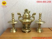 Bộ tam sự bằng đồng cát tút cao 60cm