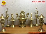 Bộ đồ thờ bằng đồng cát tút cao 60cm