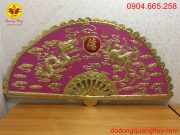 Hoa văn Quạt đồng song long chầu nguyệt dài 1m6