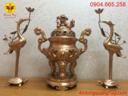 Tam sự bằng đồng đỏ cao 60cm