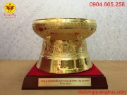 Trống đồng đường kính 20cm mạ vàng 24k