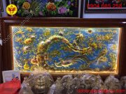 Tranh đồng Hoa Khai Phú Quý khung gỗ kích thước 1m7x90cm