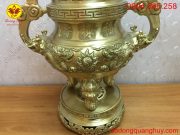 Đỉnh đồng cao 55cm mộc