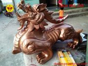 Tì hưu bằng đồng đỏ cạo màu