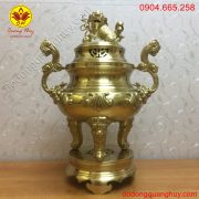 Đỉnh bằng đồng cát tút cao 50cm hoa văn sắc nét và tinh xảo