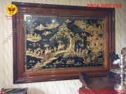 Tranh vinh quy bái tổ mạ vàng 24k hoa văn sắc nét và tinh xảo