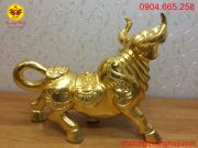 Bò tót phong thủy mạ vàng 24k hoa văn sắc nét