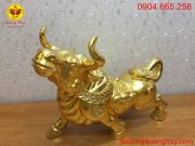 Bò tót phong thủy bằng đồng mạ vàng 24k