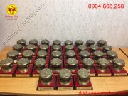 Quà tặng trống đồng màu hun xanh