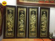 Bộ tranh tứ quý bằng đồng kt 40x1m2
