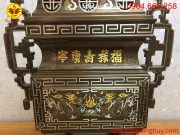 Mặt trước đỉnh vuông khảm ngũ sắc cao 65cm