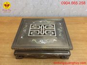 Đế đỉnh vuông khảm ngũ sắc cao 65cm