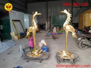 Đôi hạc đồng đỏ cao 1m7 mạ vàng 24k