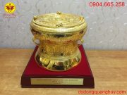 Trống đồng mạ vàng 24k đường kính 25cm