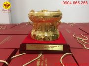 Trống đồng đk 20cm mạ vàng 24k
