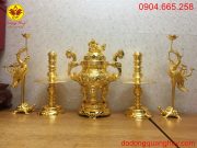 Bộ ngũ sự bằng đồng mạ vàng