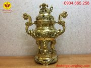 Đỉnh đồng vàng phủ bóng cao 65cm