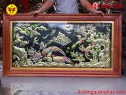 Tranh đồng Tứ Quý Bình An kích thước 1m7x90 sắc nét và tinh xảo