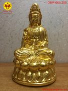 Tượng đồng Quan Âm cao 30cm dát vàng 9999