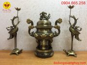 Bộ tam sự đỉnh hạc cao 60cm hai màu