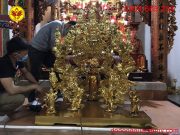 Tòa cửu Long bằng đồng dát vàng cao 1m45