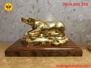 Linh vật trâu đồng dát vàng 9999
