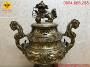 Đỉnh đồng khảm tam khí năm chữ vàng