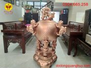 Đỉnh thất lân vờn cầu nguyên màu đồng đỏ